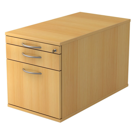 Rolcontainer SIGNA TC20 in beukenlook met drie laden, booggrepen en slot van hjh OFFICE PRO