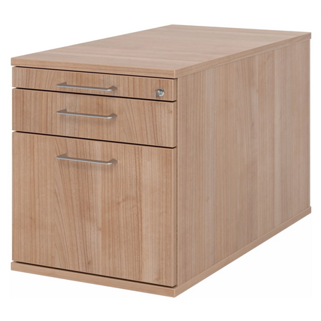 Rolcontainer SIGNA TC20 in walnoot-look met drie laden en metalen beugelgrepen van hjh OFFICE PRO