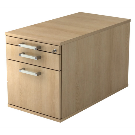 Rolcontainer SIGNA TC20 in eikenlook met drie laden en chromen grepen van hjh OFFICE PRO