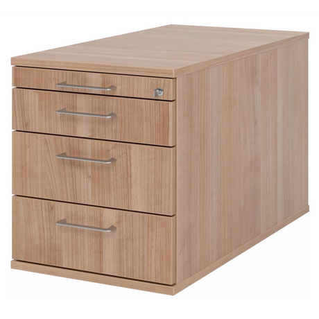 Rolcontainer SIGNA TC30 in walnoot-look met vier laden en metalen beugelgrepen van hjh OFFICE PRO
