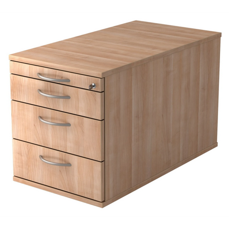 Rolcontainer SIGNA TC30 in walnoot-look met vier laden en booggrepen van hjh OFFICE PRO