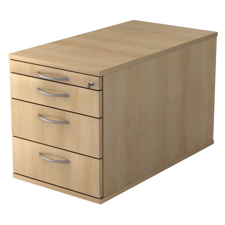 Rolcontainer SIGNA TC30 in eikenlook met vier laden en booggrepen van hjh OFFICE PRO