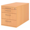 Rolcontainer SIGNA TC30 in beukenhout-look met drie laden en metalen beugelgrepen van hjh OFFICE PRO
