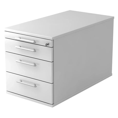 Witte Rolcontainer SIGNA TC30 van kunststof met vier laden en relinggrepen van hjh OFFICE PRO