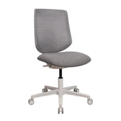 Thuisgebruik bureaustoel Sitflex Lady met grijze stoffen bekleding en wit kruisvoet met wieltjes van hjh OFFICE