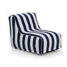 Luchtbank Sitzolo Air met blauw-wit gestreepte bekleding en lage rugleuning van hjh LIVING