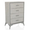 Grijze Commode SKUFFY met vier lades en schuine poten van hjh LIVING