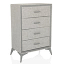 Grijze Commode SKUFFY met vier lades en schuine poten van hjh LIVING