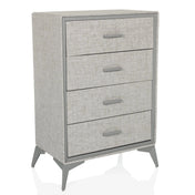 Grijze Commode SKUFFY met vier lades en schuine poten van hjh LIVING