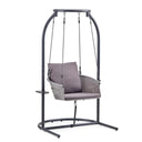 Donkergrijze Hangstoel Skylo met frame en kussen van hjh LIVING