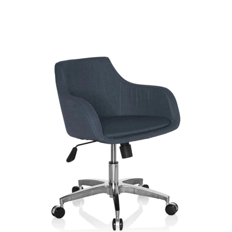 Thuisgebruik bureaustoel SOLAO 100 met donkergrijze stofbekleding en zilverkleurig onderstel van hjh OFFICE