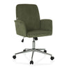 Thuisgebruik bureaustoel SOLAO CORD met donkergroene corduroy bekleding en glanzend metalen kruisvoet van hjh OFFICE