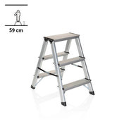Aluminium klaptrap SOLID met drie treden en een hoogte van 59 cm van hjh OFFICE