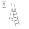Aluminium Klaptrap SOLID III met vijf treden en veiligheidsbeugel van hjh OFFICE