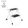 Witte Klaptrap SOLID W1 met twee zwarte treden en een hoogte van 44 cm van hjh OFFICE