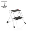 Witte Klaptrap SOLID W1 met twee zwarte treden en een hoogte van 44 cm van hjh OFFICE