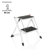 Witte Klaptrap SOLID W1 met twee zwarte treden en een hoogte van 44 cm van hjh OFFICE