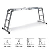 Aluminium Klaptrap SOLID W3 met twaalf treden in verschillende standen van hjh OFFICE