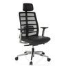 High end bureaustoel SPINIO ELITE L met zwarte netbekleding en lederen zitting van hjh OFFICE