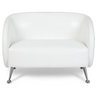 Witte lounge bank ST. LUCIA als tweezitter met glanzende metalen poten van hjh OFFICE