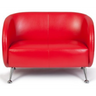 Rode lounge bank ST. LUCIA als tweezitter met glanzende metalen poten van hjh OFFICE