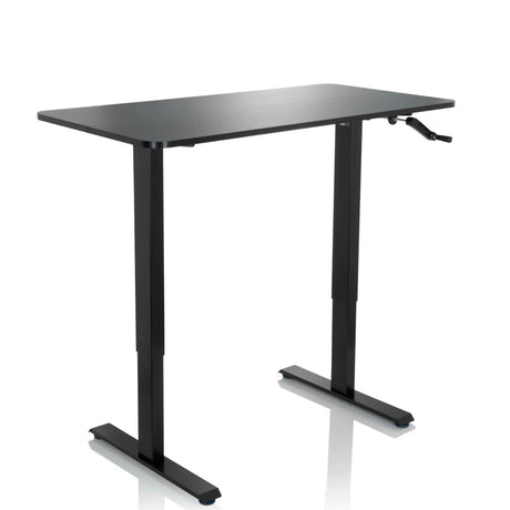 Zwart Zit- Sta bureau STAND CR met zwengelmechanisme en T-pootonderstel van hjh OFFICE