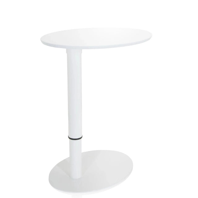 Wit Zit- Sta bureau STAND III met ovaal tafelblad en ronde voet van hjh OFFICE