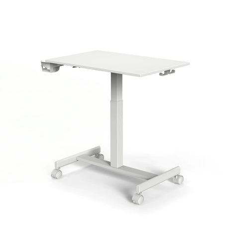 Wit Zit- Sta bureau Stand K met een vierkant blad en vier zwenkwielen van hjh OFFICE