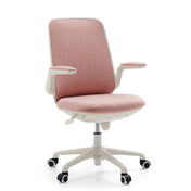 Roze Kinder bureaustoel Swivelo met wit frame en armleuningen van hjh OFFICE