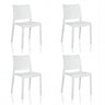 Vier witte Outdoor stoelen T37 V 4 met een eenvoudige rugleuning in een set van vier van hjh LIVING