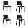 Set van vier zwarte Outdoor stoelen T37 V 4 met eenvoudige rugleuning van hjh LIVING