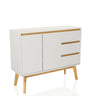 Wit Dressoir TAROLO I met houtkleurige poten en greepstrips van hjh LIVING