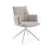 Beige Eetkamerstoel Tavaro met stoffen bekleding en wit stervormig onderstel van hjh LIVING