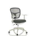 Grijze Thuisgebruik bureaustoel TOP 108 W met netrugleuning en wit frame van hjh OFFICE