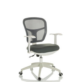 Grijze Thuisgebruik bureaustoel TOP 108 W met netrugleuning en wit frame van hjh OFFICE