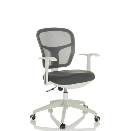 Grijze Thuisgebruik bureaustoel TOP 108 W met netrugleuning en wit frame van hjh OFFICE