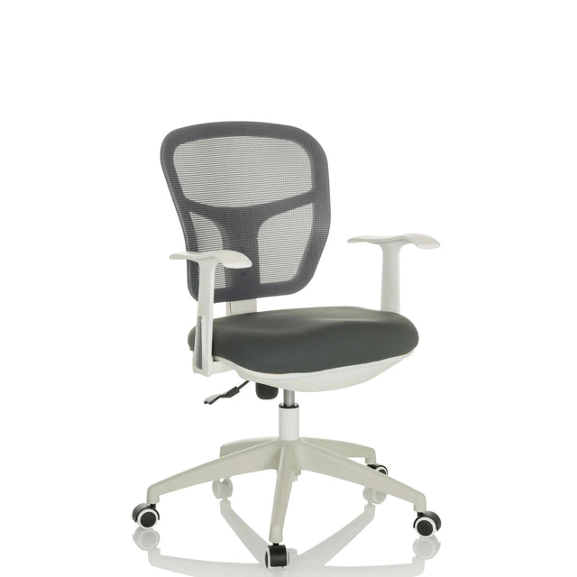 Grijze Thuisgebruik bureaustoel TOP 108 W met netrugleuning en wit frame van hjh OFFICE