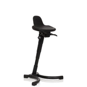 Zwarte stahulp TOP WORK 34 met ergonomisch gevormde zitting en stervormig onderstel van hjh OFFICE