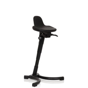 Zwarte stahulp TOP WORK 34 met ergonomisch gevormde zitting en stervormig onderstel van hjh OFFICE