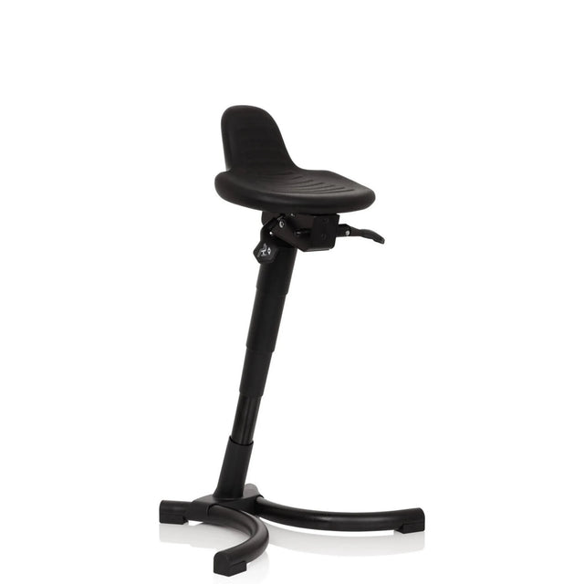 Zwarte stahulp TOP WORK 34 met ergonomisch gevormde zitting en stervormig onderstel van hjh OFFICE