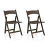 Twee bruine houten klapstoelen TRAVANO 1 van hjh LIVING