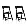 Twee zwarte Outdoor stoelen TRAVANO 1 in klapoptiek met gebogen rugleuningen van hjh LIVING