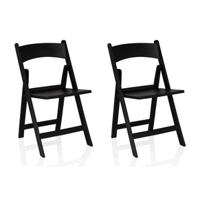 Twee zwarte Outdoor stoelen TRAVANO 1 in klapoptiek met gebogen rugleuningen van hjh LIVING