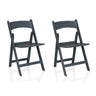 Twee grijze Outdoor stoelen TRAVANO 1 in geklapte vorm met gebogen rugleuning van hjh LIVING
