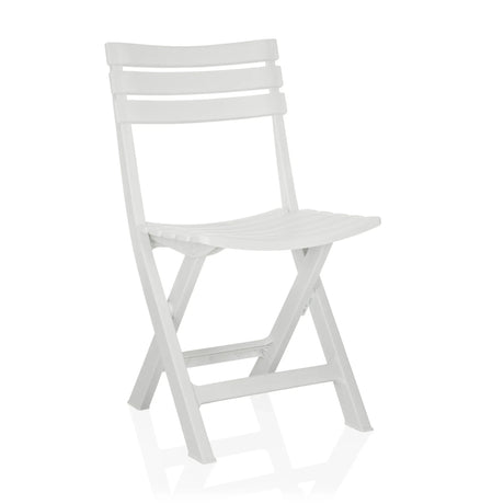 Witte Outdoor stoel TRAVANO in klapvorm met lattenstructuur van hjh LIVING