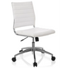 Professionele bureaustoel TRISHA met witte bekleding en verchroomd onderstel van hjh OFFICE