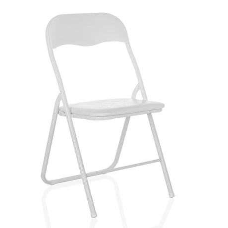 Witte Klapstoel TUDELA BASIC van PVC met een eenvoudige rugleuning en zitting van hjh OFFICE