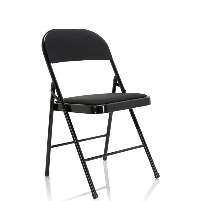 Zwarte Klapstoel TUDELA II met stoffen bekleding en metalen frame van hjh OFFICE