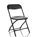 Zwarte Outdoor stoel TUDELA XXL PRO met geperforeerd zitvlak en rugleuning van hjh OFFICE
