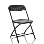 Zwarte Outdoor stoel TUDELA XXL PRO met geperforeerd zitvlak en rugleuning van hjh OFFICE